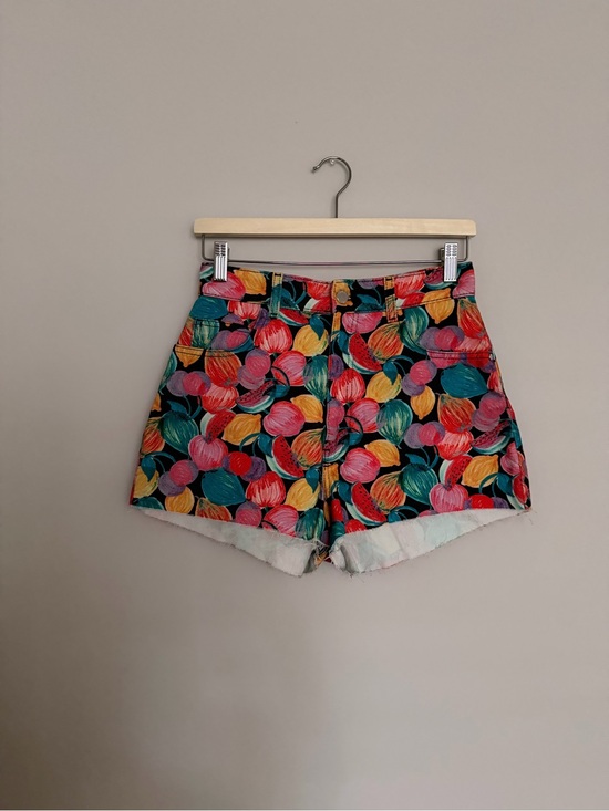 Zara Pants - Zara Multicolor Fruit Print Denim Shorts — Teal, Pink, Yellow